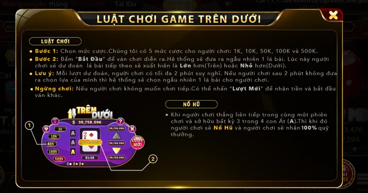 Sức Hấp Dẫn Của Minigame Trên Dưới Tại HitClub Đỉnh Cao Nhất